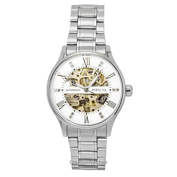 Invicta Objet D Art Stainless Steel Silver Skeleton Dial Automatic 69117 Men's Watch