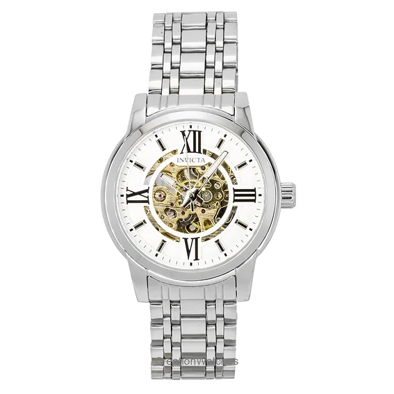 Invicta Objet D Art Stainless Steel Silver Skeleton Dial Automatic 69133 Men's Watch