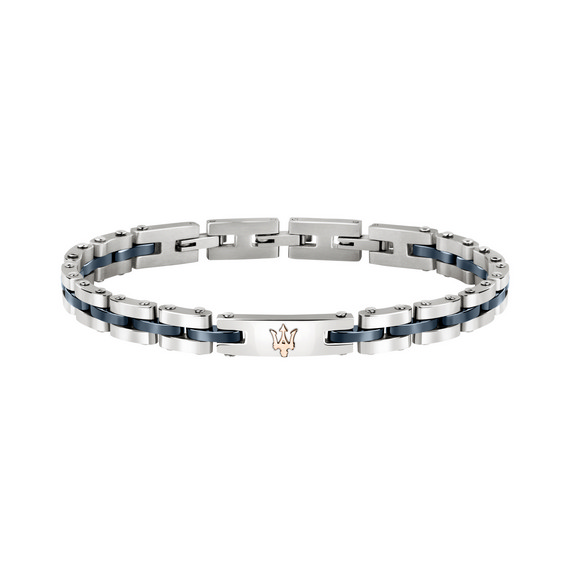 Maserati Jewels pulseira de aço inoxidável e cerâmica JM220ASR08 para homens