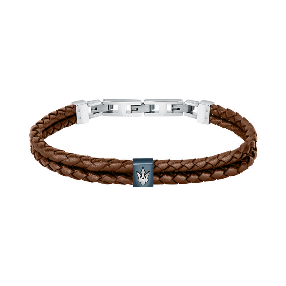 Maserati Jewels Armband aus recyceltem Leder und Edelstahl JM422AVE14 für Herren