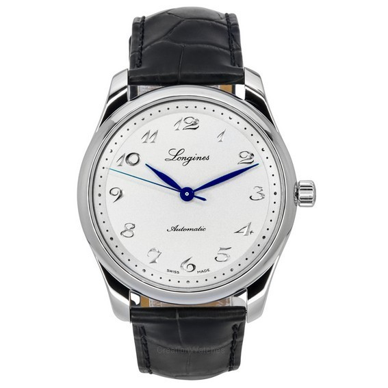 浪琴錶大師系列 190 週年皮革錶帶銀色錶盤自動 L2.793.4.73.2 男士手錶