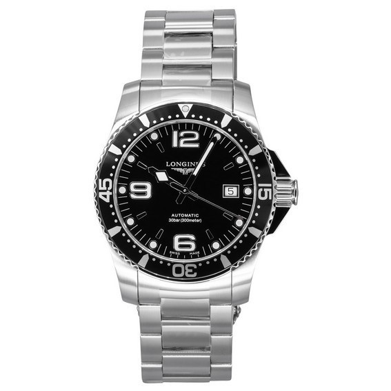 Longines HydroConquest Stainless Steel Black Dial Automatic Diver's L3.742.4.56.6 300M Men's Watch