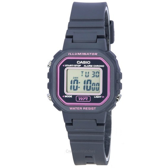 Relógio feminino Casio POP com mostrador preto digital quartzo LA-20WH-8A LA20WH-8
