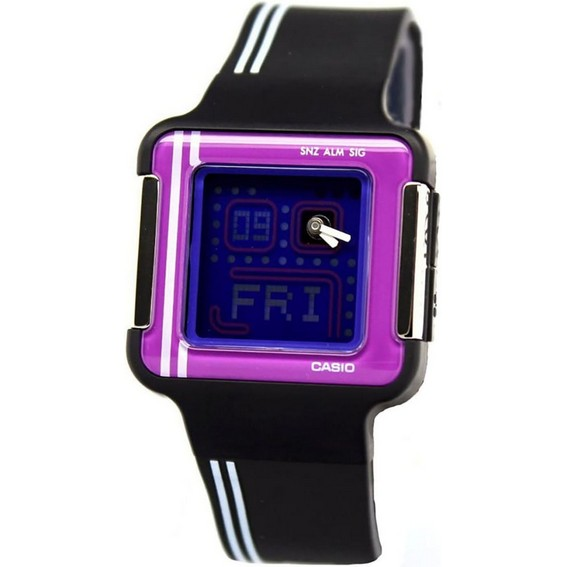 Relógio feminino Casio Poptone cronógrafo digital analógico mostrador azul quartzo LCF-21-1D