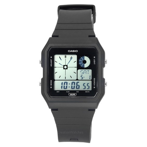 卡西歐 POP 復古復古數字黑色樹脂錶帶石英 LF-20W-1A 男女通用手錶