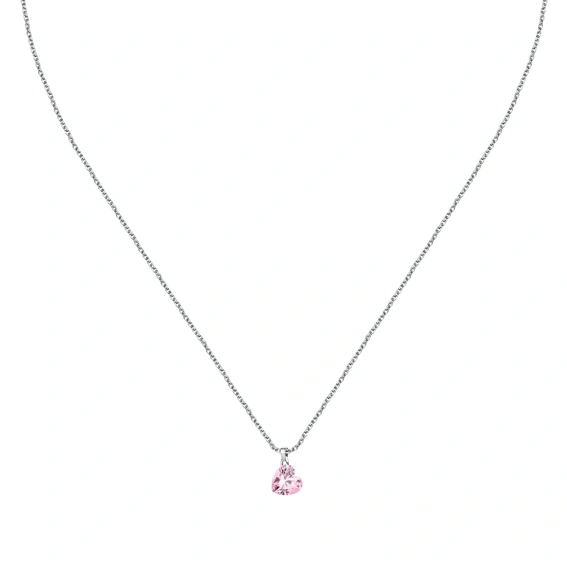 La Petite Story Silberne Halskette mit rosa Herz-Zirkon LPS10AWV33 für Damen