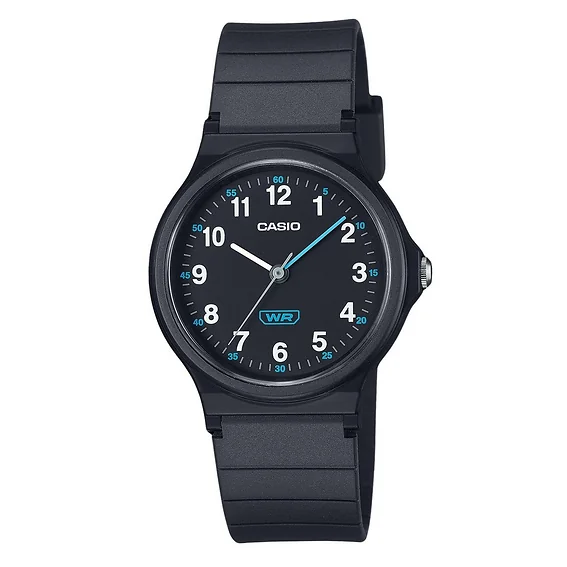 Casio Pop Analog Black Bio Based Resin Strap Black Dial Quartz LQ-24B-1B Women's Watch