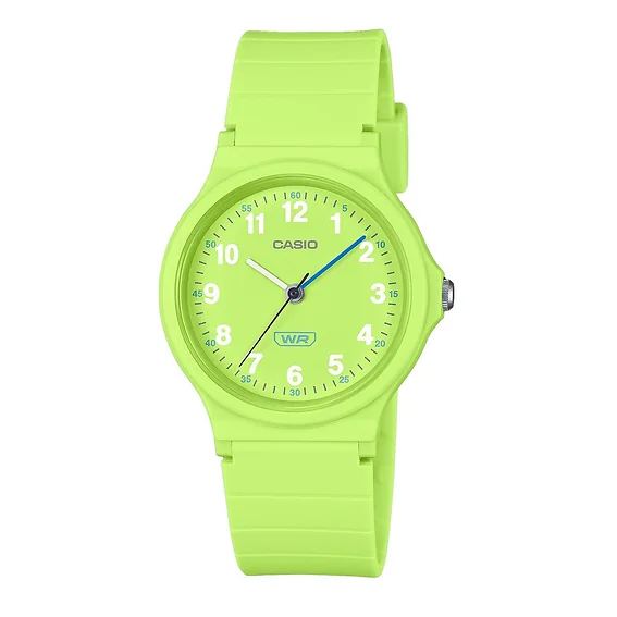 Casio Pop Analog Lime Green Bio Based Resin Strap Lime Green Dial Quartz LQ-24B-3B Women's Watch