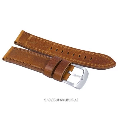Brown Ratio Brand Leather Watch Strap 22mm For SKX007, SKX009, SKX011, SNZG07, SNZG015