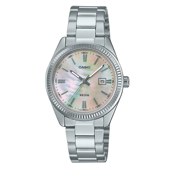 Casio Standard Analog Stainless Steel Mother Of Pearl Dial Quartz LTP-1302DS-4AV Women's Watch