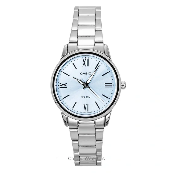 Casio Analog Stainless Steel Mint Blue Dial Quartz LTP-1303DD-2AV Women's Watch