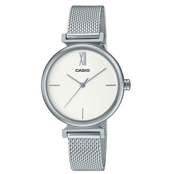 Đồng hồ nữ Casio mặt số bằng thép không gỉ màu bạc thạch anh LTP-2024VM-7C với bộ vòng đeo tay