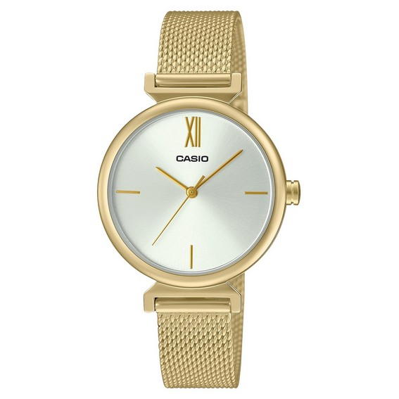 Reloj analógico para mujer Casio LTP-2024VMG-7C de cuarzo con esfera blanca y acero inoxidable en tono dorado y brazalete