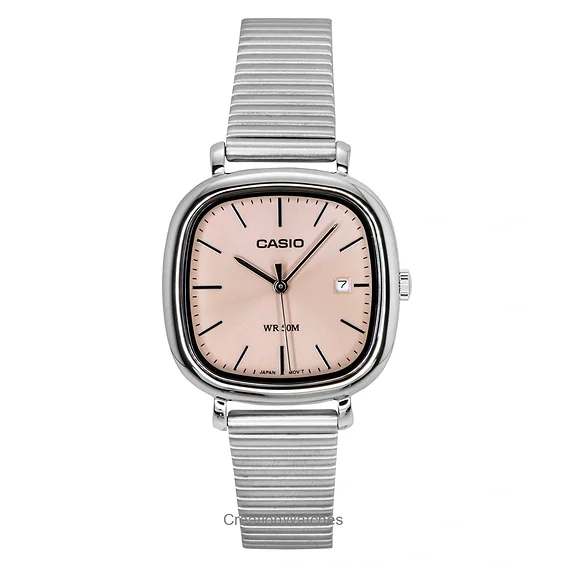 Casio Standard Analog Stainless Steel Salmon Dial Quartz LTP-B166D-4AV Women's Watch