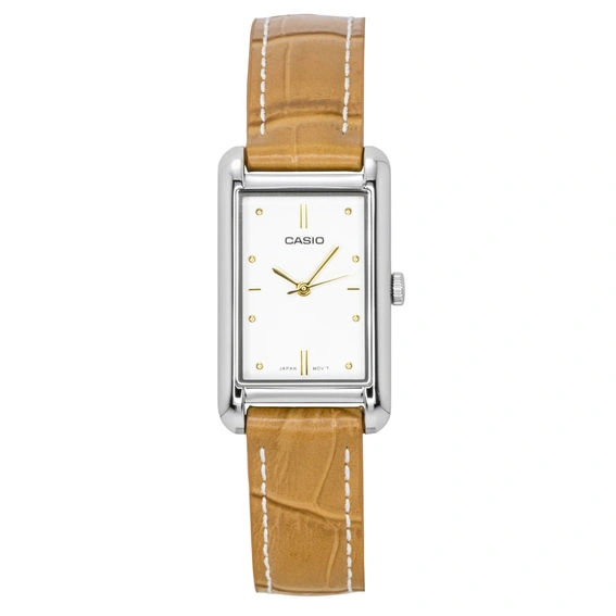 Casio Analog Leather Strap White Dial Quartz LTP-B171L-7A2 Women's Watch