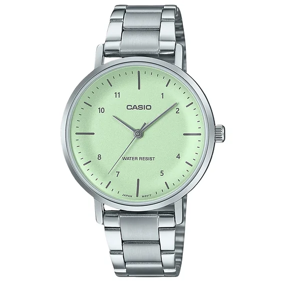 Casio Standard Analog Stainless Steel Mint Green Dial Quartz LTP-VT03D-3B Women's Watch