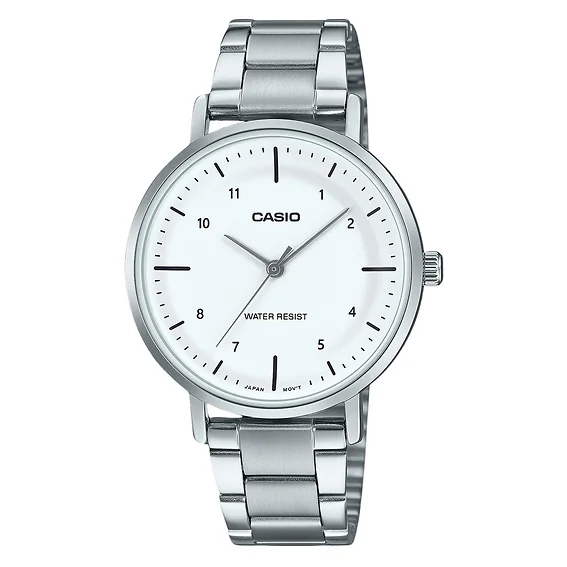 Casio Standard Analog Stainless Steel White Dial Quartz LTP-VT03D-7B Women's Watch