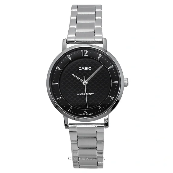Casio Standard Analog Stainless Steel Black Dial Quartz LTP-VT04D-1A Women's Watch