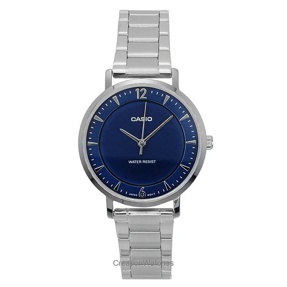 Casio Standard Analog Stainless Steel Blue Dial Quartz LTP-VT04D-2A Women's Watch