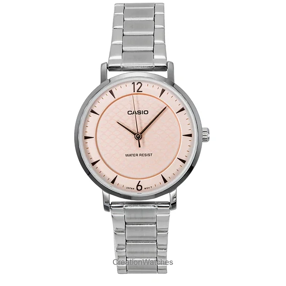 Casio Standard Analog Stainless Steel Salmon Dial Quartz LTP-VT04D-4A Women's Watch