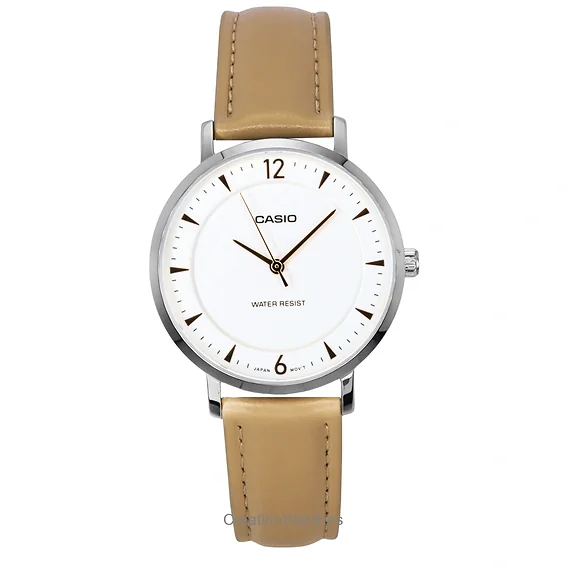Casio Standard Analog Leather Strap Cream Dial Quartz LTP-VT04L-7A1 Women's Watch