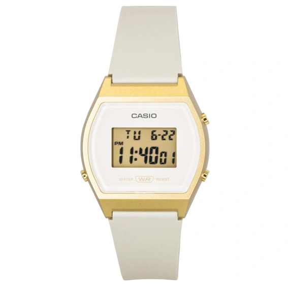 Casio Digital Resin Strap Cream Dial Quartz LW-204-9A Unisex Watch