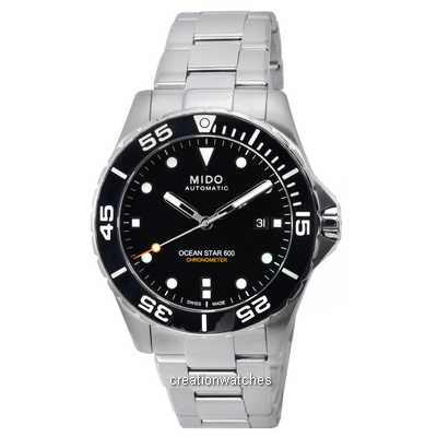 Mido Ocean Star 600 Chronometer Black Dial Automatic Diver's M026.608.11.051.00 M0266081105100 600M Relógio Masculino