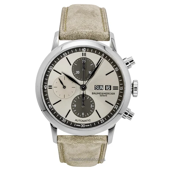 Baume & Mercier Classima Chronograph Leather Strap Beige Dial Automatic M0A10782 Men's Watch