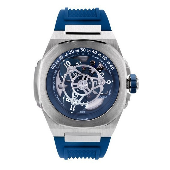 Reloj para hombre DWISS M3W Wandering Hours Display 10th Anniversary Special Edition Automatic Diver's M3W-BLUE-RUBBER 200M