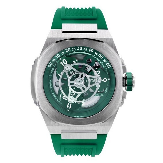 DWISS M3W Wandering Hours Display 10th Anniversary Special Edition Automatic Diver's M3W-GREEN-RUBBER 200M Men's Watch