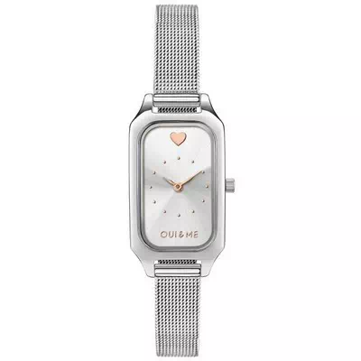 Relógio feminino Oui & Me Finette prata mostrador de aço inoxidável quartzo ME010115