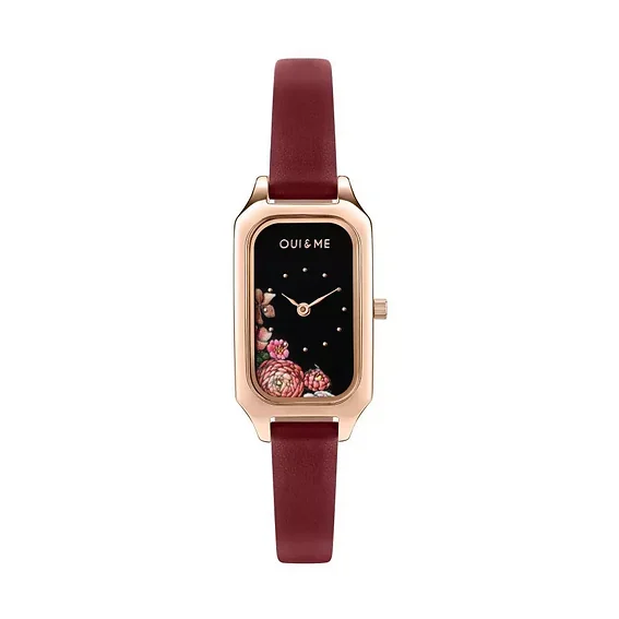 Oui & Me Finette Black Dial Leather Strap Quartz ME010124 Women's Watch