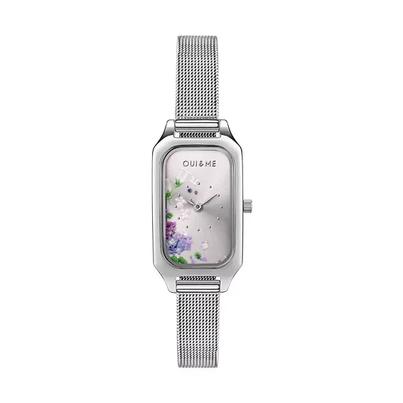 Oui & Me Finette Silver Sunray Dial Stainless Steel Quartz ME010161 Women's Watch