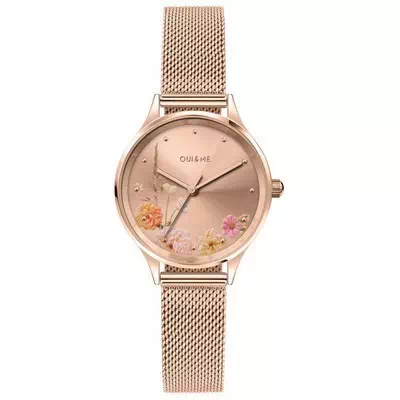 Relógio feminino Oui & Me Bichette rosa tom ouro em aço inoxidável quartzo ME010177