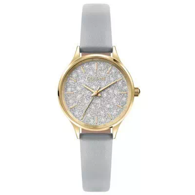 Relógio feminino Oui & Me Bichette com mostrador branco de couro quartzo ME010271