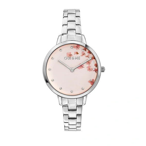 Oui & Me Fleurette Stainless Steel Rose Gold Dial Quartz ME010371 Women's Watch