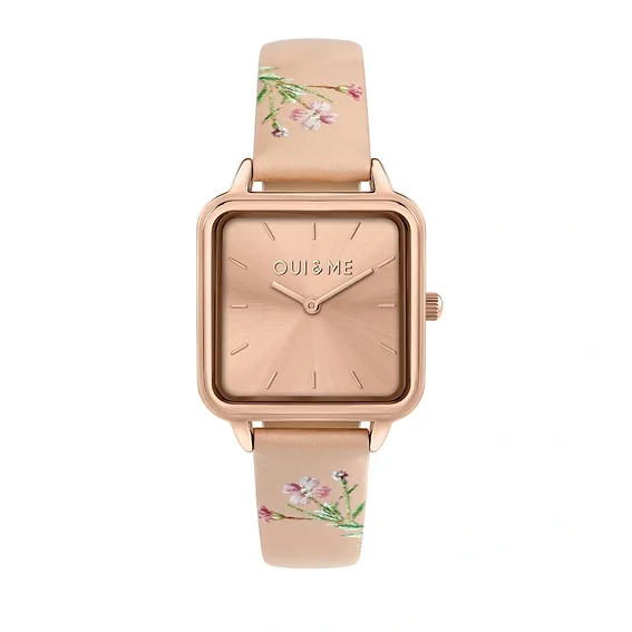 Oui & Me Harmonie Pink Leather Strap Rose Gold Dial Quartz ME010383 Women's Watch