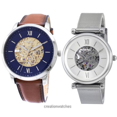 Fossil Analog Automatic Men's And Women's Watch Combo Set - ME3160 - ME3176