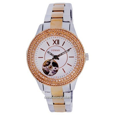 Reloj para mujer Fossil Stella Crystal Accents Silver Dial Automatic ME3214