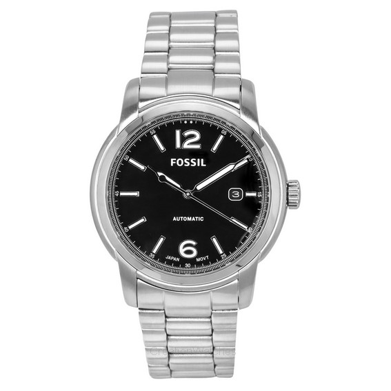 Fossil Heritage Stainless Steel Black Dial Automatic ME3223 Unisex Watch