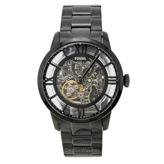 Fossil Townsman Stainless Steel Black Skeleton Dial Automatic ME3269 Men's Watch