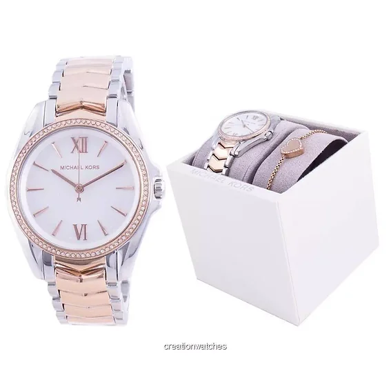Michael Kors Whitney Two Tone Stainless Steel Quartz MK1023 With Gift Set Women's Watch