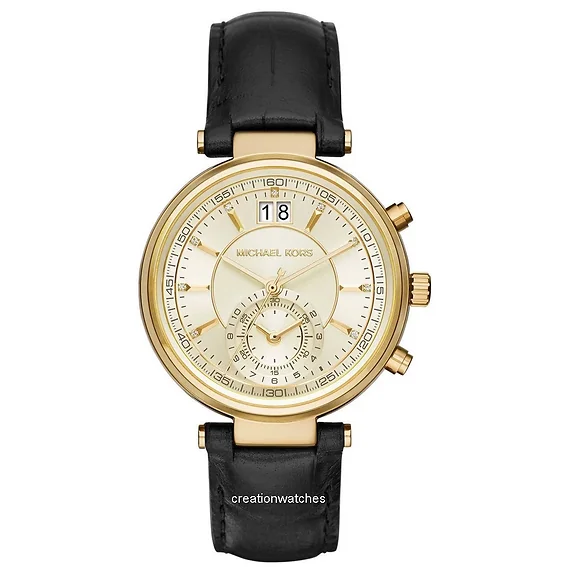 Michael Kors Sawyer Champagne Dial Date Display MK2433 Women's Watch