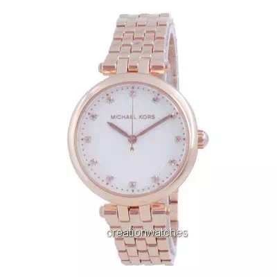 Relógio feminino Michael Kors Darci com detalhes em ouro rosa quartzo MK4568