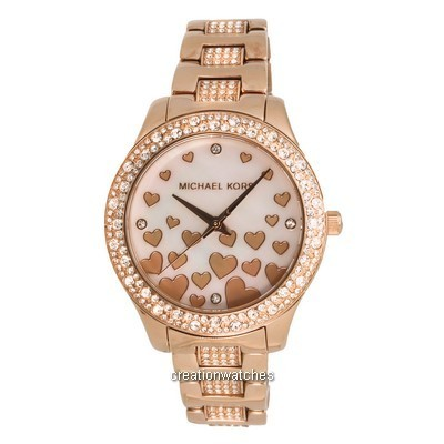 Michael Kors Liliane Crystal Accents Mother Of Pearl Dial Quartz MK4597 Women's Watch