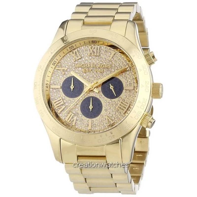 Michael Kors Layton Glitz Gold Tone Crystal Dial MK5830 Women's Watch