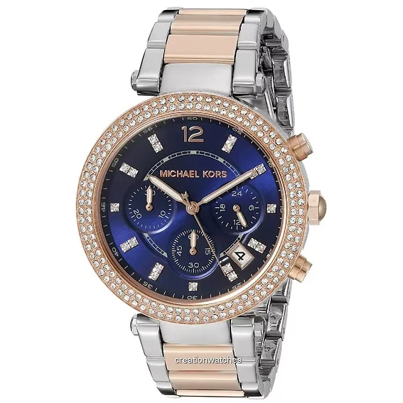 Michael Kors Parker Chronograph Two Tone Crystals MK6141 Women's Watch