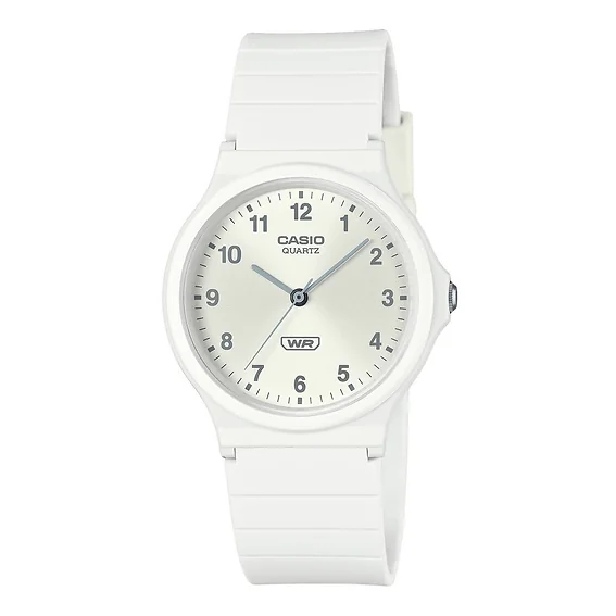 Casio POP Analog Bio Based Resin Strap Silver Dial Quartz MQ-24B-7B Unisex Watch