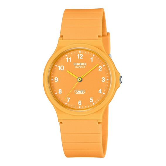 Casio POP Analog Bio Based Resin Strap Orange Dial Quartz MQ-24B-9B Unisex Watch