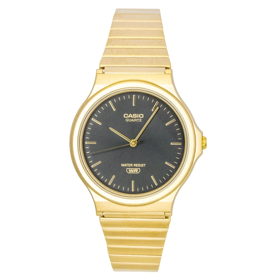 Casio Analog Gold Tone Stainless Steel Bracelet Black Dial Quartz MQ-24GA-1A Unisex Watch